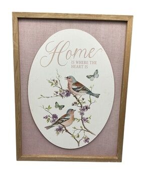 Home Is Where The Heart Is Framed Bird Wall Art - Ashland